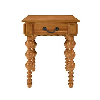 Trikiousd Solid Wood End Table with Drawer Vintage Narrow Sofa Side Table