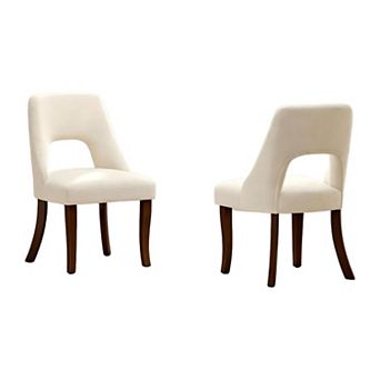 Trikiousd Set of 2 Upholstered Chenille Dining Chairs with Solid Wood Legs and Tufted Back
