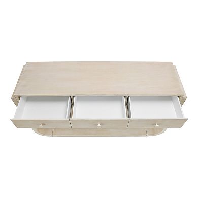 Trikiousd Antique Style Console Table with 3 Drawers and Display Shelf