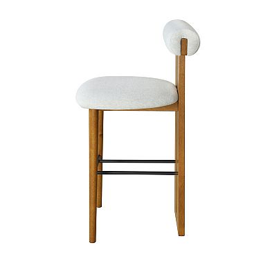Trikiousd Wooden Upholstered Barstools Set of 2
