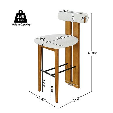 Trikiousd Wooden Upholstered Barstools Set of 2