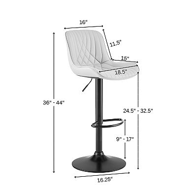 Trikiousd Adjustable Swivel Faux Leather Barstools Set of 2