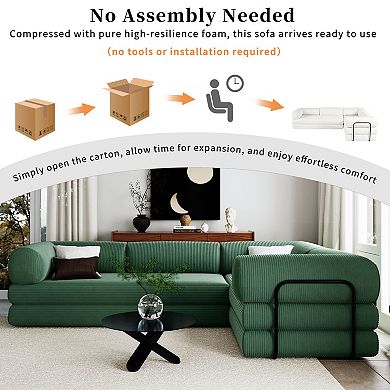 Trikiousd Modular L-Shaped Sofa Bed Convertible Sectional Sofa