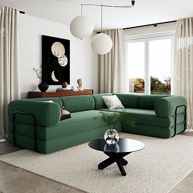 Trikiousd Modular L-Shaped Sofa Bed Convertible Sectional Sofa