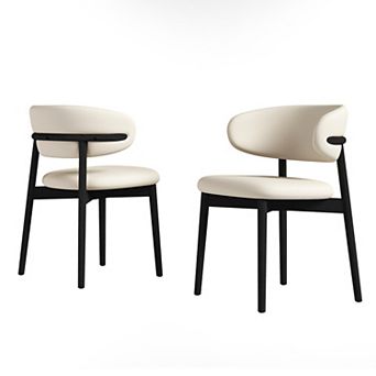 Trikiousd Set of 2 Mid-Century Modern Dining Chairs with Ash Wood Legs
