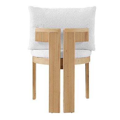 Trikiousd Set of 2 Boucle Dining Chairs with Rubber Wood Frame