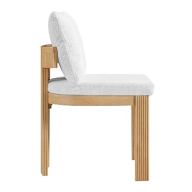 Trikiousd Set of 2 Boucle Dining Chairs with Rubber Wood Frame