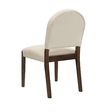 Trikiousd Upholstered Dining Chairs Set of 2 Armless Fabric Side Chairs with Rubberwood Frame