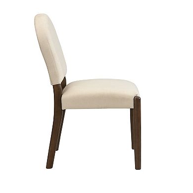 Trikiousd Upholstered Dining Chairs Set of 2 Armless Fabric Side Chairs with Rubberwood Frame
