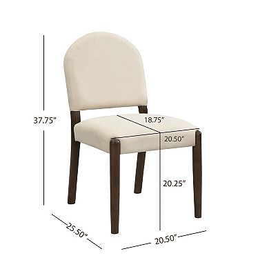 Trikiousd Upholstered Dining Chairs Set of 2 Armless Fabric Side Chairs with Rubberwood Frame
