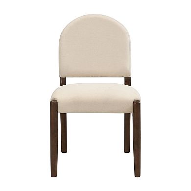 Trikiousd Upholstered Dining Chairs Set of 2 Armless Fabric Side Chairs with Rubberwood Frame