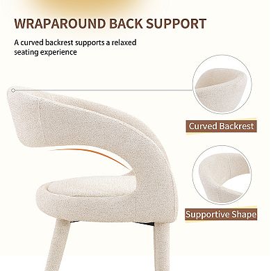 Trikiousd Set of 2 Upholstered Dining Chairs with Hollow Backrest