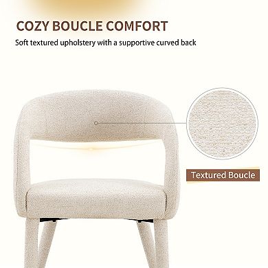 Trikiousd Set of 2 Upholstered Dining Chairs with Hollow Backrest