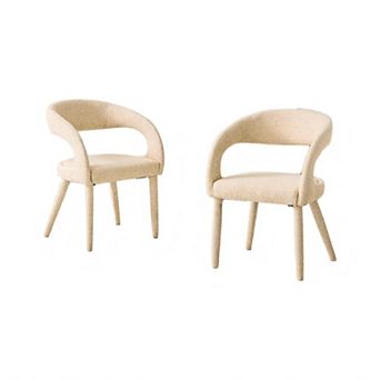 Trikiousd Set of 2 Upholstered Dining Chairs with Hollow Backrest