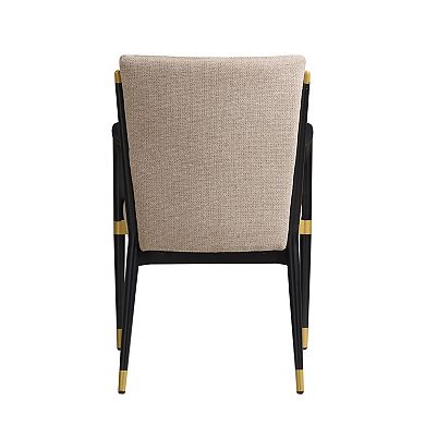 Trikiousd Modern Upholstered Dining Arm Chairs Set of 2 with Iron Frame and Solid Backrest
