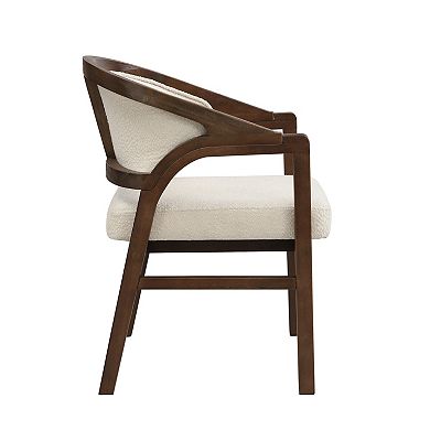Trikiousd Upholstered Dining Chairs Set of 2 Modern Wooden Frame Side Chairs with Curved Backrest