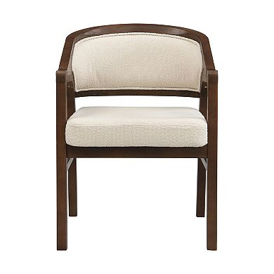 Trikiousd Upholstered Dining Chairs Set of 2 Modern Wooden Frame Side Chairs with Curved Backrest