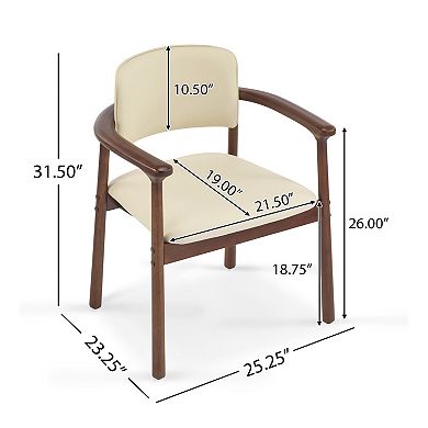 Trikiousd Set of 2 Upholstered Dining Chairs with Rubber Wood Frame and Foam Cushioned Seat