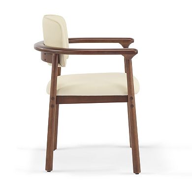 Trikiousd Set of 2 Upholstered Dining Chairs with Rubber Wood Frame and Foam Cushioned Seat