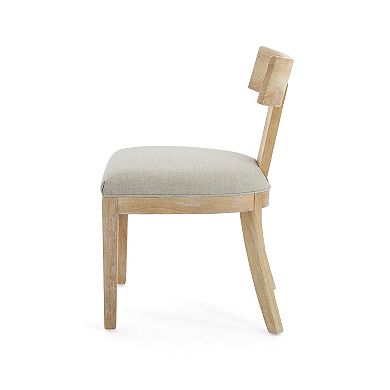 Trikiousd Contemporary Upholstered Dining Chairs Set of 2 with Curved Back and Rubberwood Frame