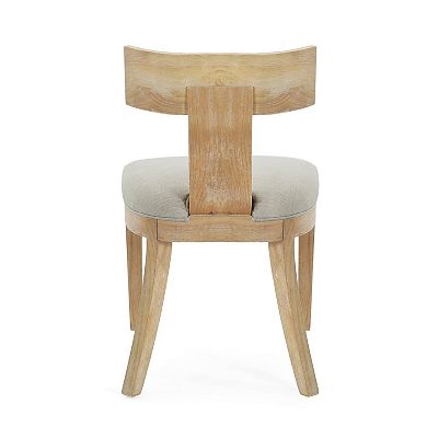 Trikiousd Contemporary Upholstered Dining Chairs Set of 2 with Curved Back and Rubberwood Frame