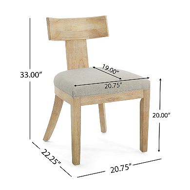 Trikiousd Contemporary Upholstered Dining Chairs Set of 2 with Curved Back and Rubberwood Frame