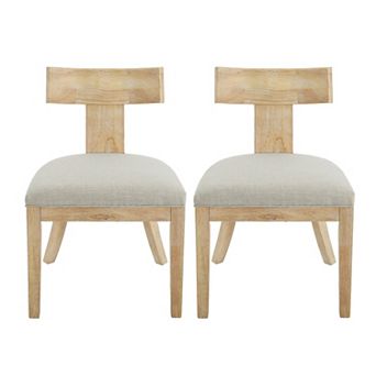 Trikiousd Contemporary Upholstered Dining Chairs Set of 2 with Curved Back and Rubberwood Frame