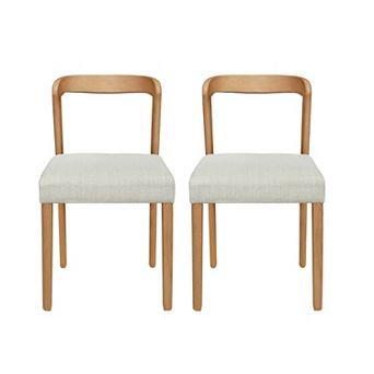 Trikiousd Contemporary Upholstered Dining Chairs Set of 2 Solid Rubberwood Side Chairs