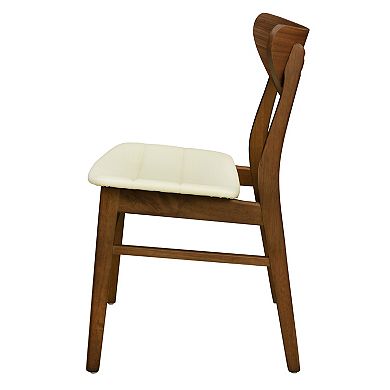 Trikiousd Mid Century Dining Chairs Set of 2 Upholstered Rubberwood Side Chairs