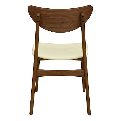 Trikiousd Mid Century Dining Chairs Set of 2 Upholstered Rubberwood Side Chairs