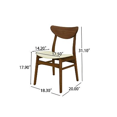 Trikiousd Mid Century Dining Chairs Set of 2 Upholstered Rubberwood Side Chairs
