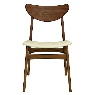 Trikiousd Mid Century Dining Chairs Set of 2 Upholstered Rubberwood Side Chairs