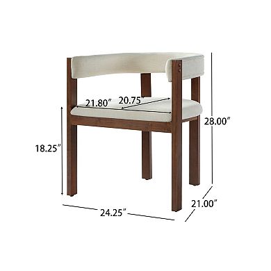 Trikiousd Modern Dining Arm Chairs Set of 2 Upholstered Barrel Back Rubberwood Chairs