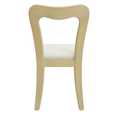 Trikiousd Contemporary Upholstered Dining Chairs Set of 2 Open Back Rubberwood Side Chairs