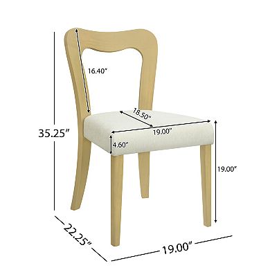 Trikiousd Contemporary Upholstered Dining Chairs Set of 2 Open Back Rubberwood Side Chairs