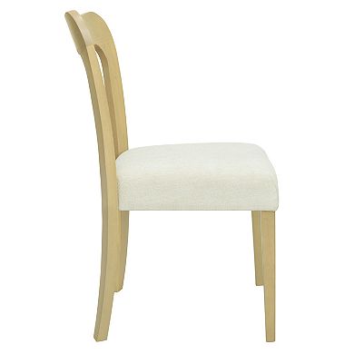 Trikiousd Contemporary Upholstered Dining Chairs Set of 2 Open Back Rubberwood Side Chairs