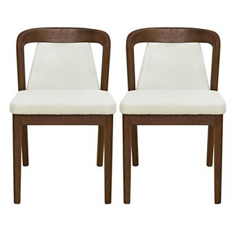Trikiousd Upholstered Armless Dining Chairs Set of 2 Contemporary Rubberwood Side Chairs