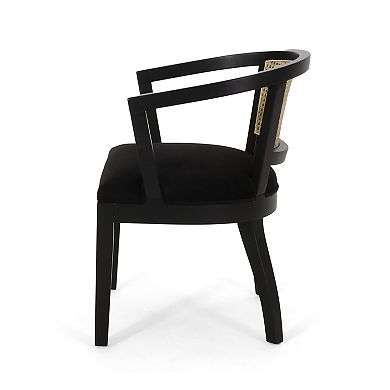 Trikiousd Cane Back Dining Arm Chairs Set of 2 Upholstered Rubberwood Accent Chairs