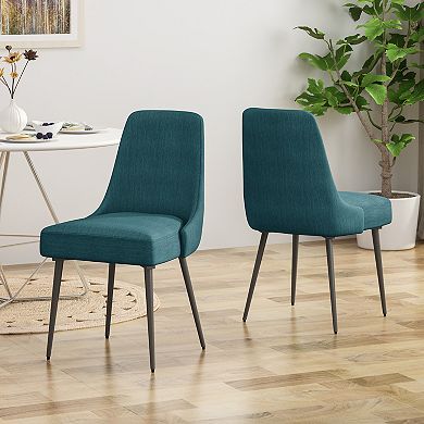 Trikiousd Modern Upholstered Dining Chairs Set of 2 with Powder-Coated Metal Legs