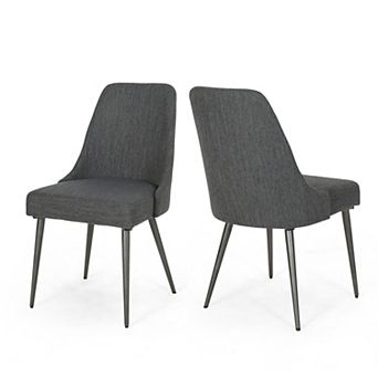 Trikiousd Modern Upholstered Dining Chairs Set of 2 with Powder-Coated Metal Legs