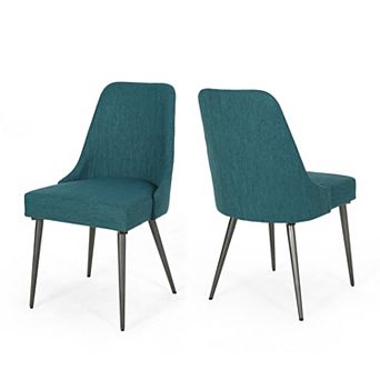 Trikiousd Modern Upholstered Dining Chairs Set of 2 with Powder-Coated Metal Legs