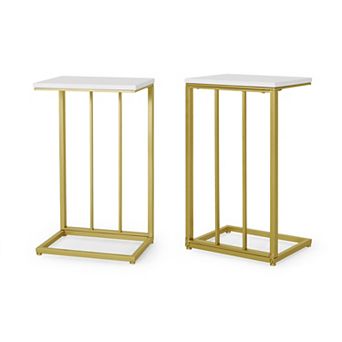 Trikiousd C-Shaped End Tables Set of 2 Modern Accent Side Tables