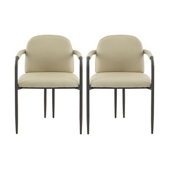 Trikiousd Modern Dining Chairs Set of 2 with Durable Iron Frame and Upholstered Seat