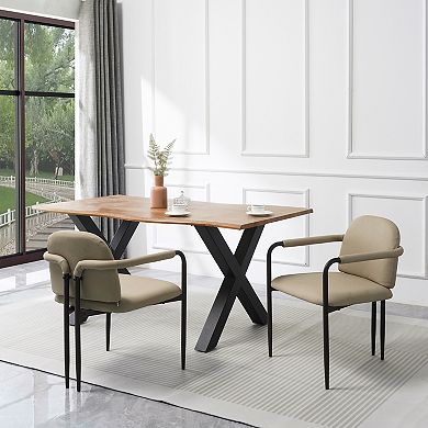 Trikiousd Modern Dining Chairs Set of 2 with Durable Iron Frame and Upholstered Seat