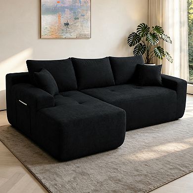 Trikiousd 85" Cloud L-Shaped Sectional Sofa Modular Couch with Chaise