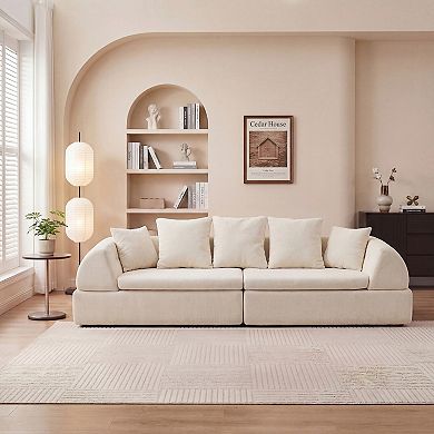 Trikiousd Cloud Modular Sectional Sofa with Ottoman Deep Seat Boneless Couch
