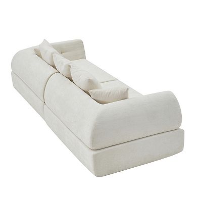 Trikiousd Cloud Modular Sectional Sofa with Ottoman Deep Seat Boneless Couch