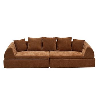 Trikiousd Cloud Modular Sectional Sofa with Ottoman Deep Seat Boneless Couch