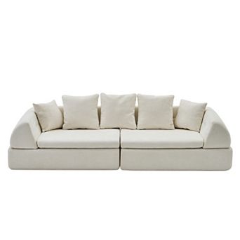 Trikiousd Cloud Modular Sectional Sofa with Ottoman Deep Seat Boneless Couch