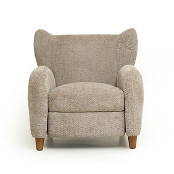 Trikiousd Convertible Chenille Accent Chair Reclining Lounge Chair with Hidden Footrest